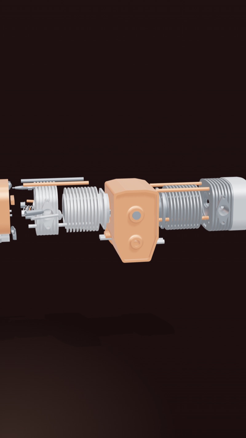 Explosionsdarstellung eines Motors